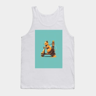 cat riding a scooter Tank Top